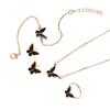 Chic Butterfly Pendant Necklace Bracelet Ring Earrings Set for Fashion Forward Women Looking To Enhances Their Outfits