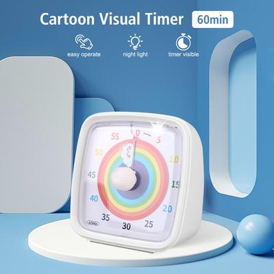 Alarm Clock Visual Timer Kids Children Reminder 60 Minutes Ultra Silent Night Light Countdown Timer Time Management Tool