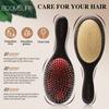 Perie de păr din oțel pentru femei, nume personalizat, perie de păr din lemn, perie de păr din metal inoxidabil, pieptene de masaj pentru scalp, perie pentru păr pentru femei