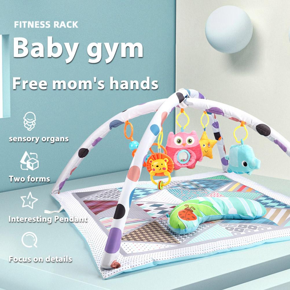 2 in 1 Baby Activity Play Gym Baby Activity Center Play Tent with Soft Toys Baby Play Mat Baby
