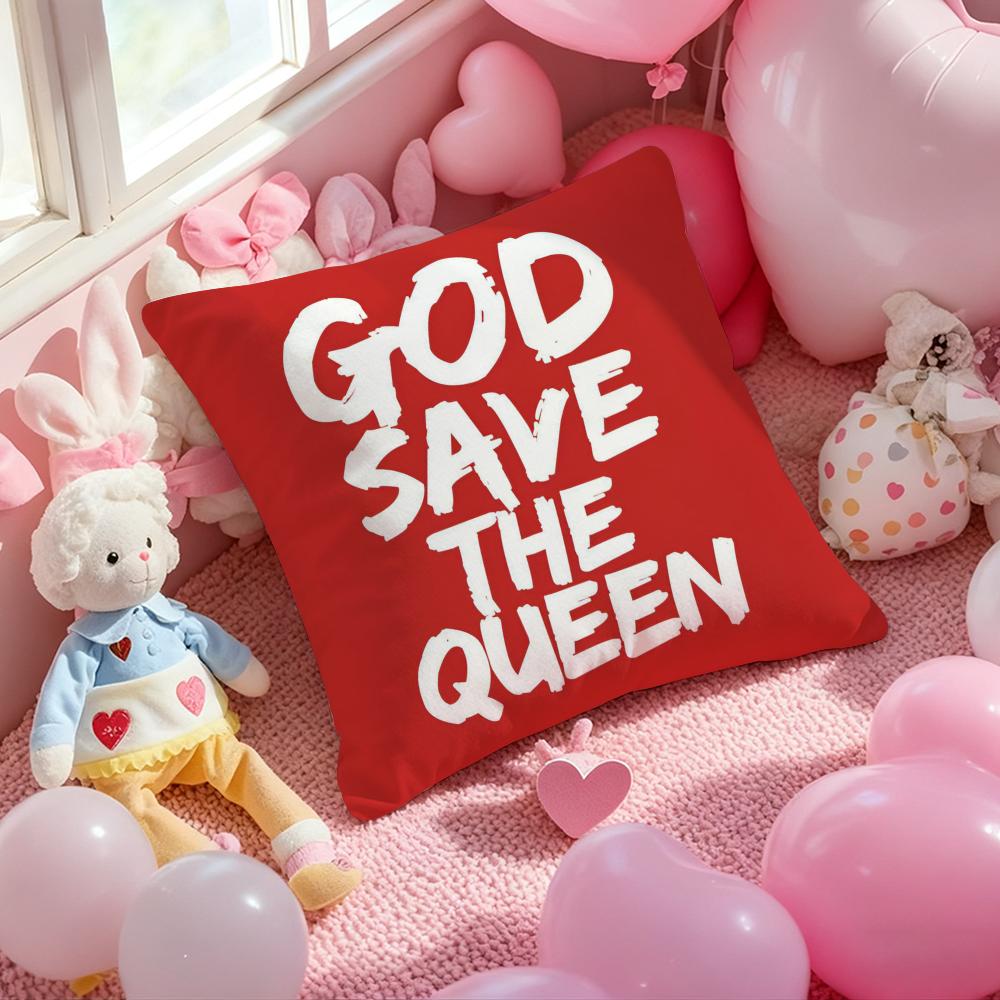S-Save the Q-Queen Fashion Cushion Cover Pattern Printed Pillowcase for Living Room Sofa Cushion Cover & Bedroom Decor