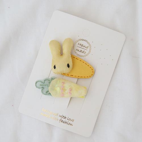 Cute Children Hair Pins Matte Cartoon Fruit Plant Fabric Embroidery BB Hair Clips for Girl Korea Simple Fashion Hair Accessories