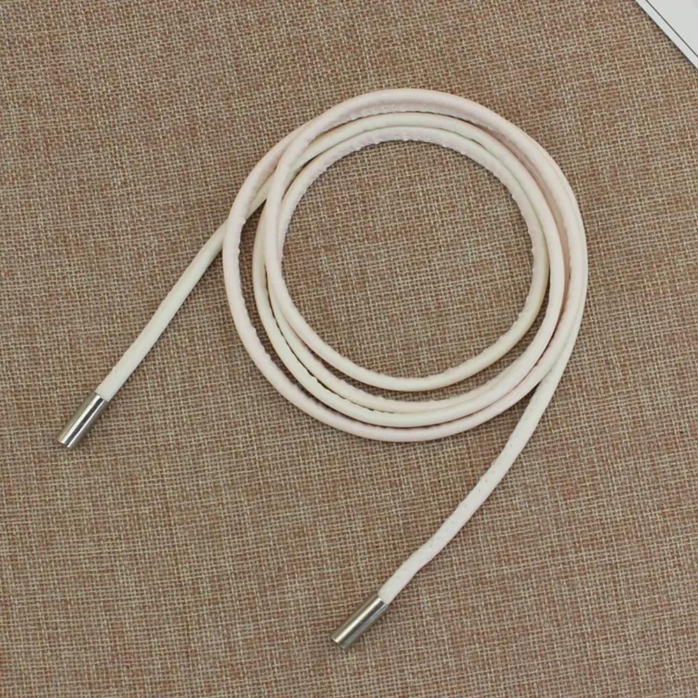 New Round Leather Rope Dresses Coat Decoration String Waist Belt for Women Solid Fashion Long Waist Chain Vintage Waistband