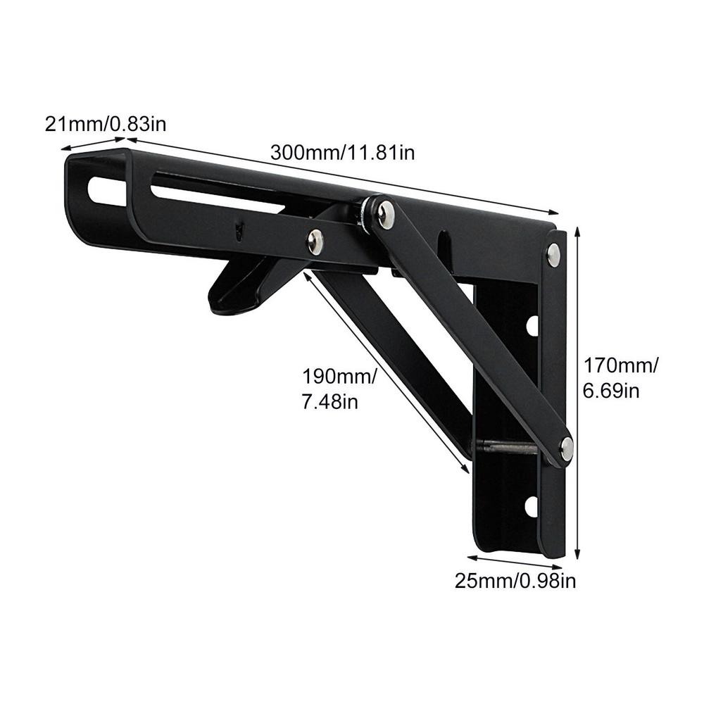 Folding Shelf Brackets Heavy Duty Metal Shelf Hinge Rack Wear-Resistant Supplies For Kitchen Bathroom Shop Garage Balcony