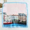53cm Silk Square Scarf for Women: Elegant Korean Design for Spring, Summer, Autumn - Fashionable Digital Print Headscarf
