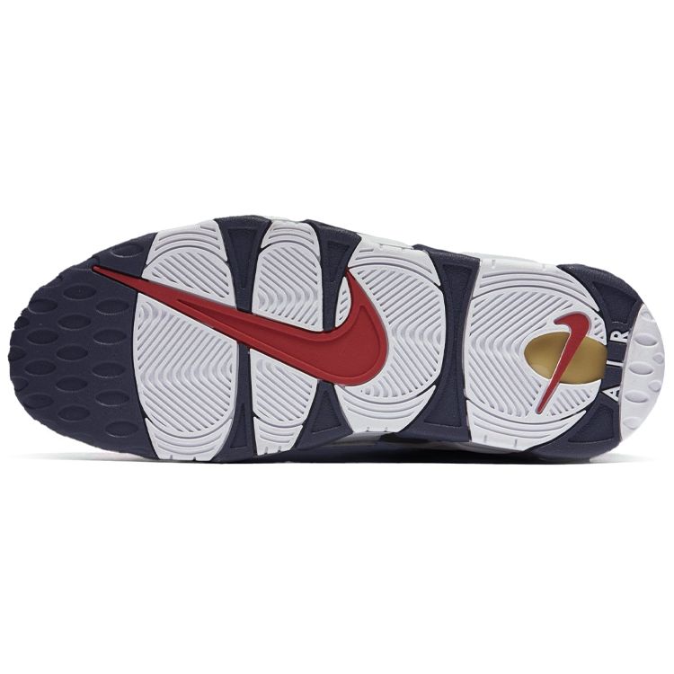 Nike Air More Uptempo Olympic Pippen Mid Top Retro Basketball Shoes Unisex Sneakers Navy-Blue 414962-104(2016)