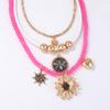 European and American light luxury high-end design sense multi-layer stacking beaded alloy flower animal pendant female versatile necklace