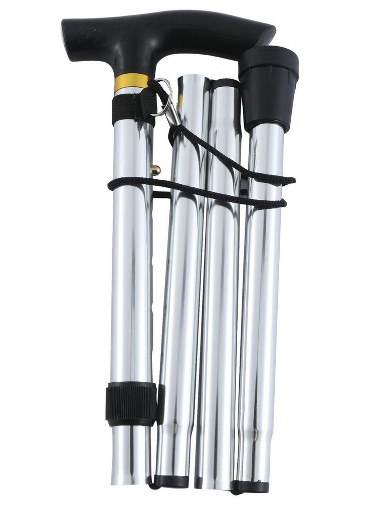 Adjustable Aluminum Alloy Folding Trekking Pole for Elderly - Non-slip, Lightweight Walking Stick