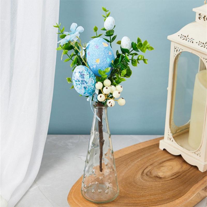 Sophisticated Easters Foam Eggs Bouquet Decoration Bright Color Suitable for Holiday Atmosphere Home Party Display