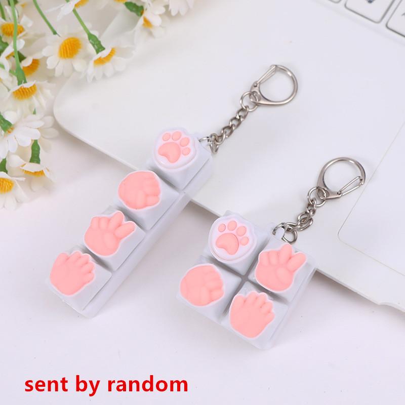 Portable Fashionable Keyboard Clicker Fidget Key Chain Set Buttons For Sensory Stress Relief Ideal For Office Travel Toy Bag
