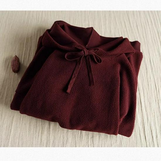Women's Oversized Fleece Hoodie - Autumn/Winter, Relaxed Fit with Musical Note Design