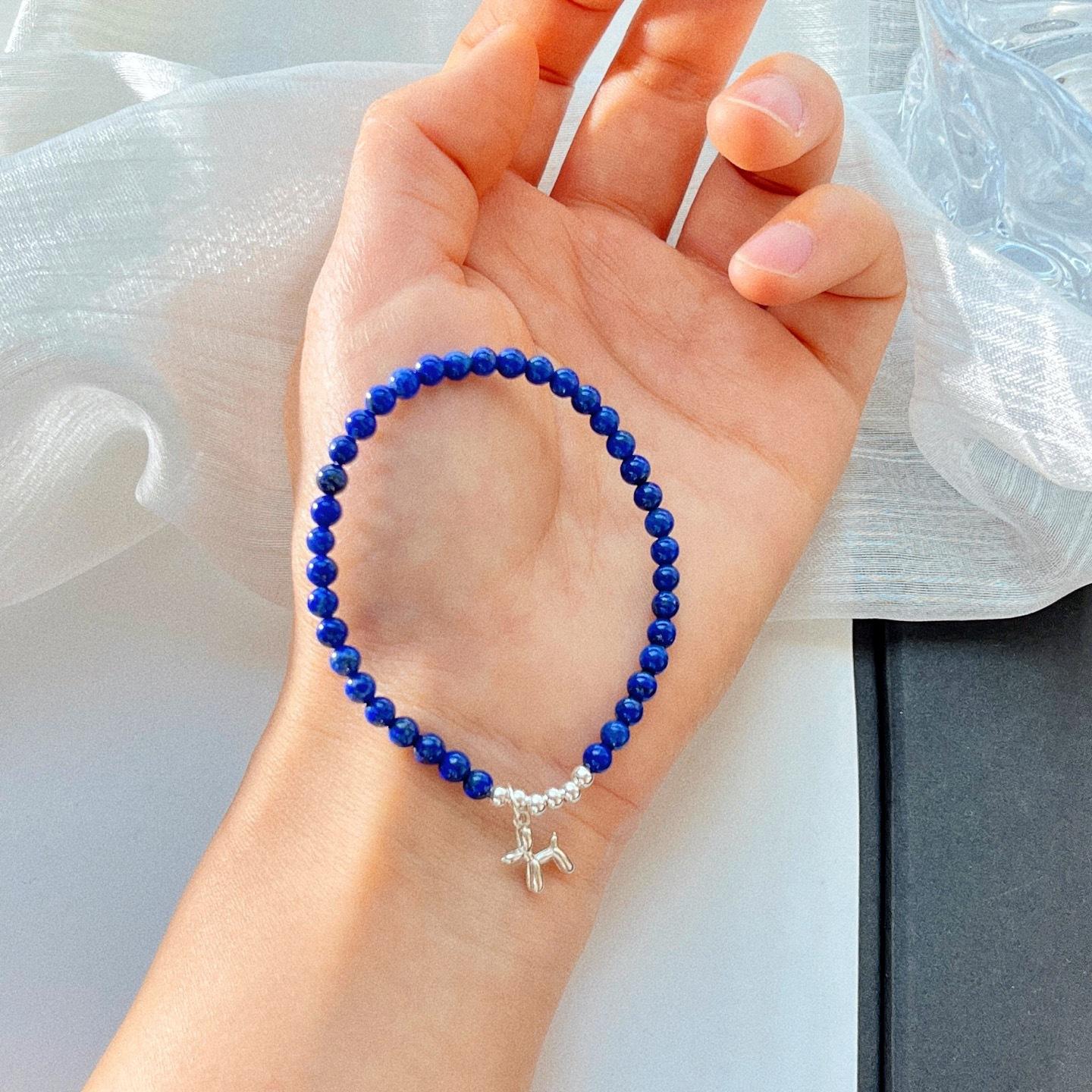 925 Silver High Quality Natural Lapis Lazuli Bracelet Bracelet.