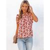 Fashion Style Small Stand Collar Floral Sleeveless Vest Female 2024 Summer New Arrival Loose Easiest for Match Short Sleeve Tops Female Trendy