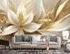 Wallpaper Gold glamour flowers 3D