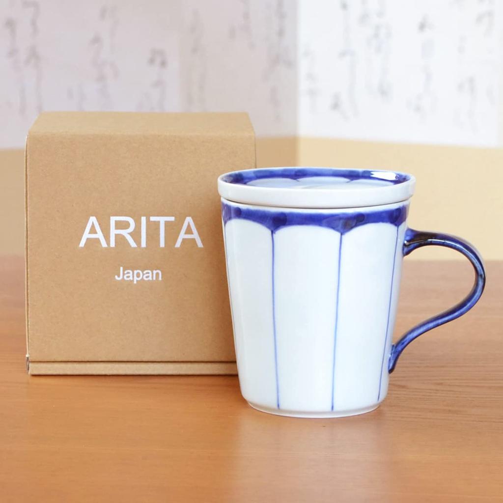 Mug with Gift Arita Microwave Coffee Orange Blue Lid, Present, Boxed, Ware, Safe, Cup, Split,