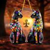 Black Cat Sun Catcher 2D Acrylic Hanging Decoration Stained Glass Style Multicolor Cat Decoration for Room Window Balcony