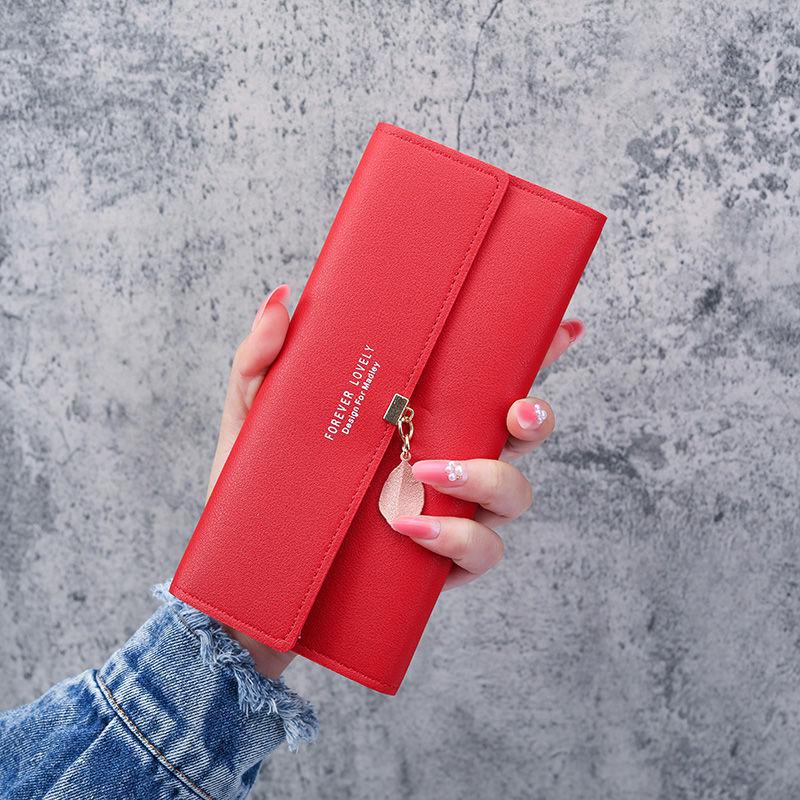 Women's Long Tri-fold Wallet and Coin Purse with Multi-card Slots and Large Capacity