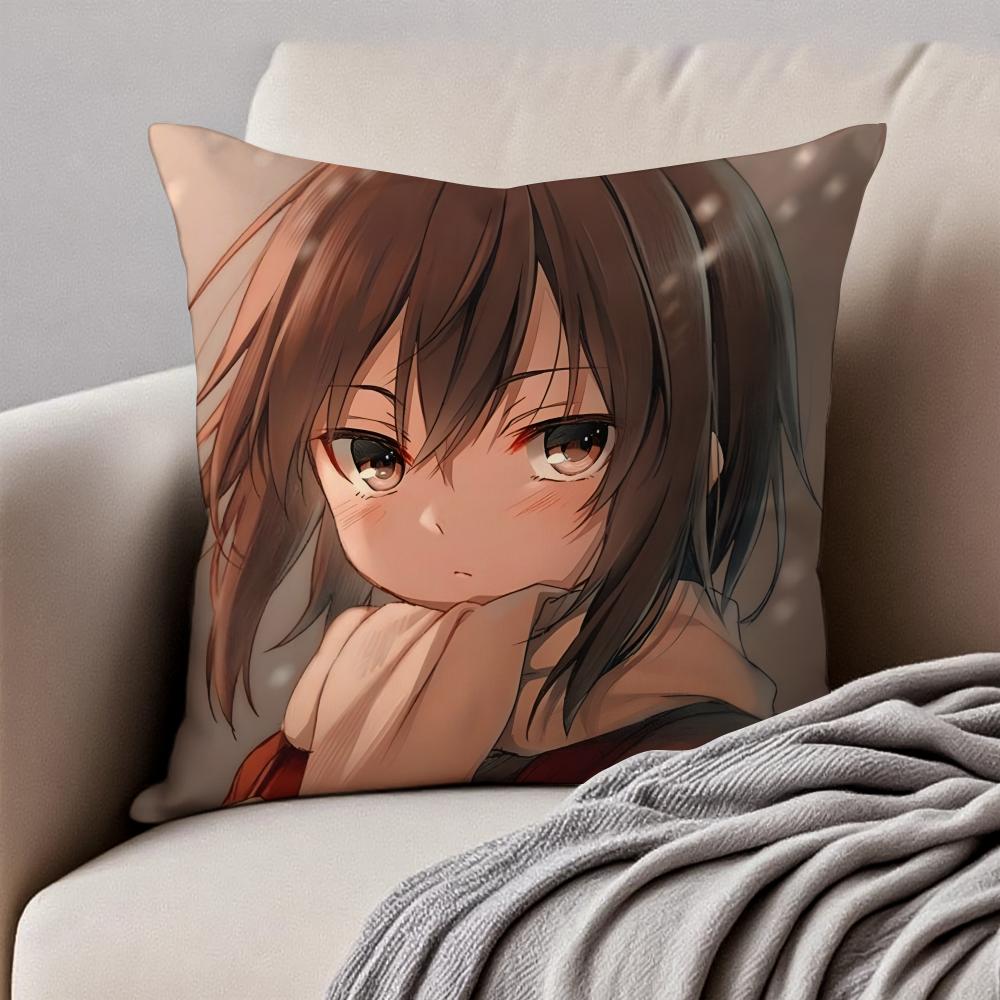 Romantic Mystery Japanese Anime EErased Cushion Cover Pillowcase Antidustmite Invisible Zipper Short Plush Sofa Cushion
