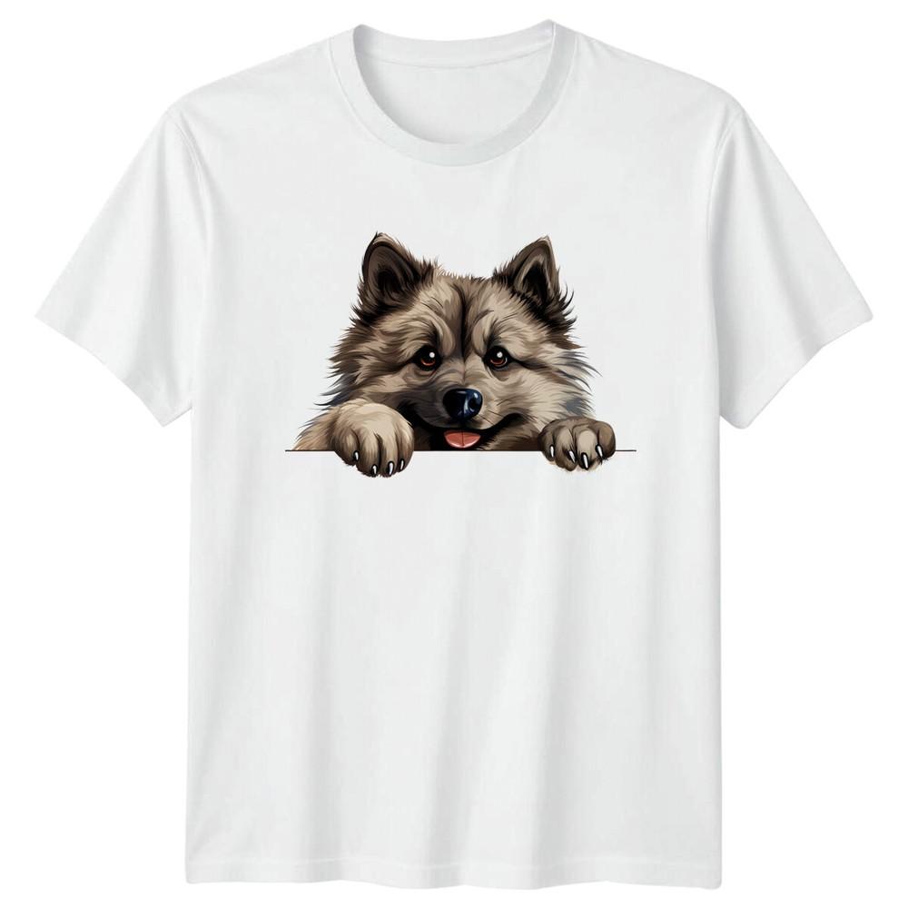 Cute Keeshond Dog Breed Peekaboo TShirt Dog Lover Tee S