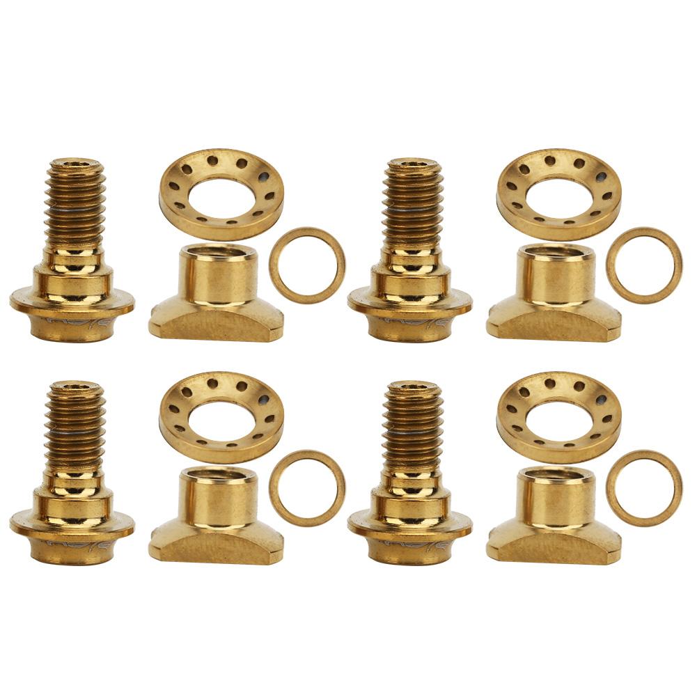 16 Pcs C Clamp Brake Shoes Nuts Kit Bolt Titanium Alloy Screws Set for Road Bicycle Bikegold