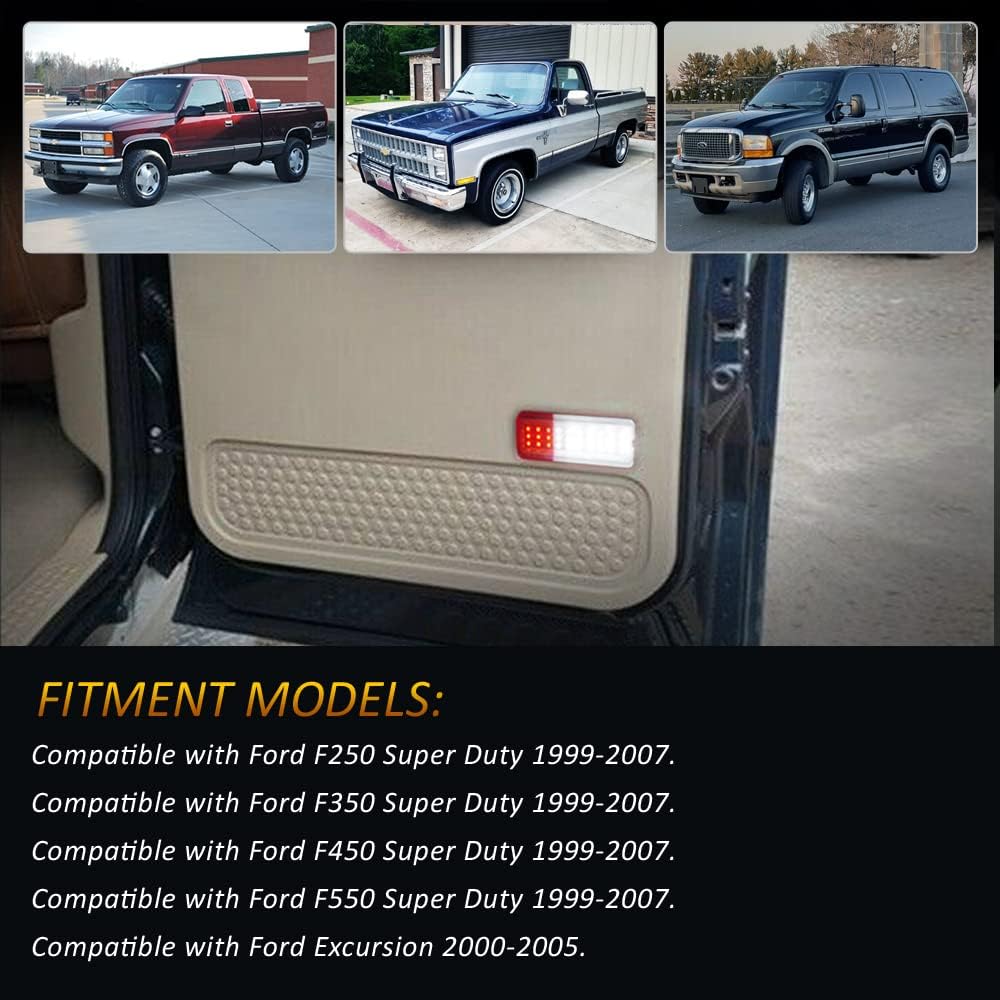 D-Lumina LED Interior Door Lights Courtesy Door Light Assembly Front or Rear Door Reflectors Panel Compatible with Fo-rd 1999-2007 F250 F350 F450