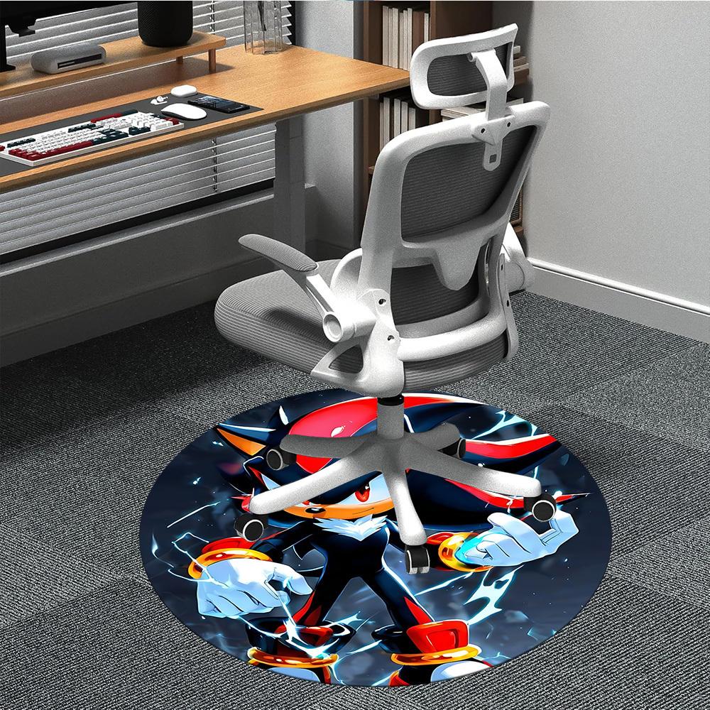 

1pc Shadow Sonic Office Round Area Rug, Under Office Chairs Bedroom Living Room Home Decor, Available in Various Sizes1 80cm by 80cm