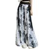 Women's High-Waist Wide-Leg Ink Wash Print Summer Trousers