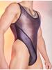 Sexy Patchwork Einteiler Herren Hoher Schnitt Tanga Bodysuit Oberteile Mode Nachtclub Strumpfhosen Männer Durchsichtiger Trikot Exotische Ärmellose Oberteile