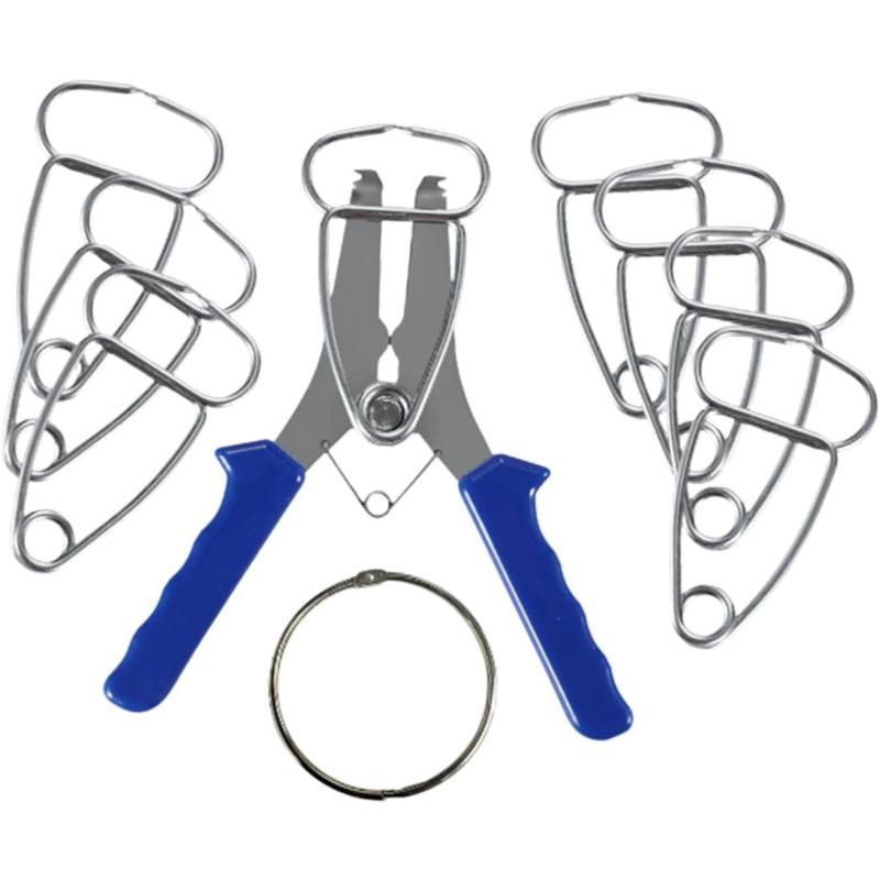 Generic Miter Spring Pliers with 8 Spring Clamps Trim Clamp Tool Heavy Duty Kit Comfortable Handle for Assembling Frame Pack of 1