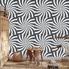 Hippie wallpaper background white and navy blue for living room and bedroom 50x1000