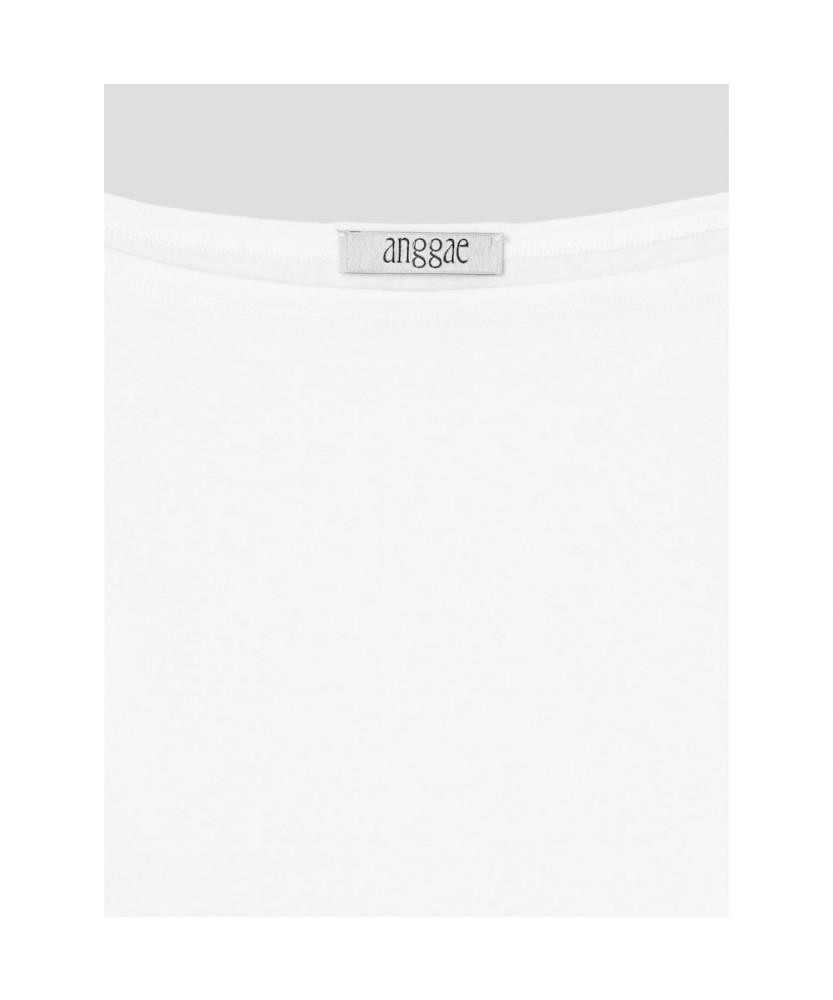 Anggae Asymmetrical Drape T-Shirt White
