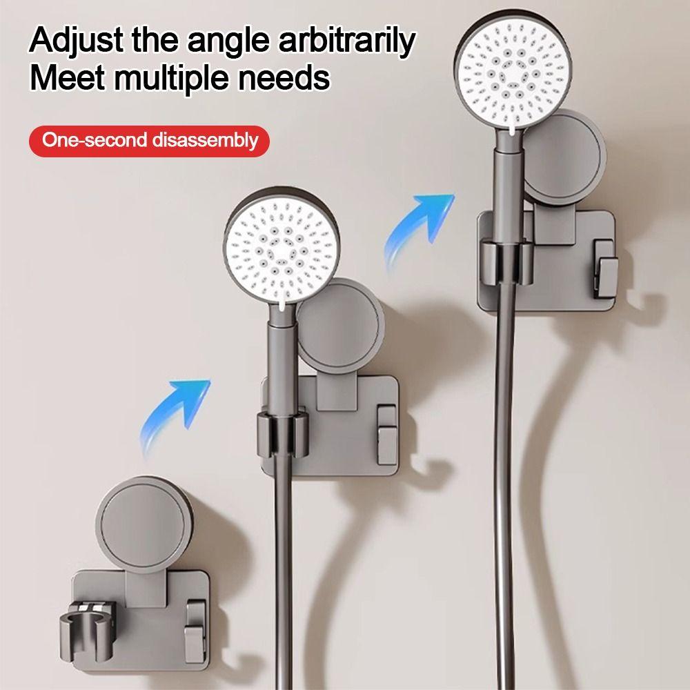 Suction Cup Showerhead Bracket Space Aluminum Handheld Sprayer Support  Bathroom Accessories