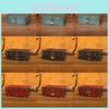 Vintage Wooden Storage Chest With Lock For Kitchen And Dining Room Decor