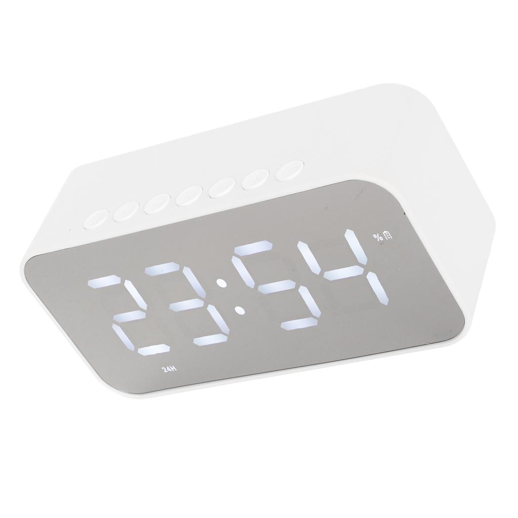 Wireless   Speaker Stereo Sound Noise Cancelling Temperature Display Voice Broadcast FM Radio Mirror Alarm Clock