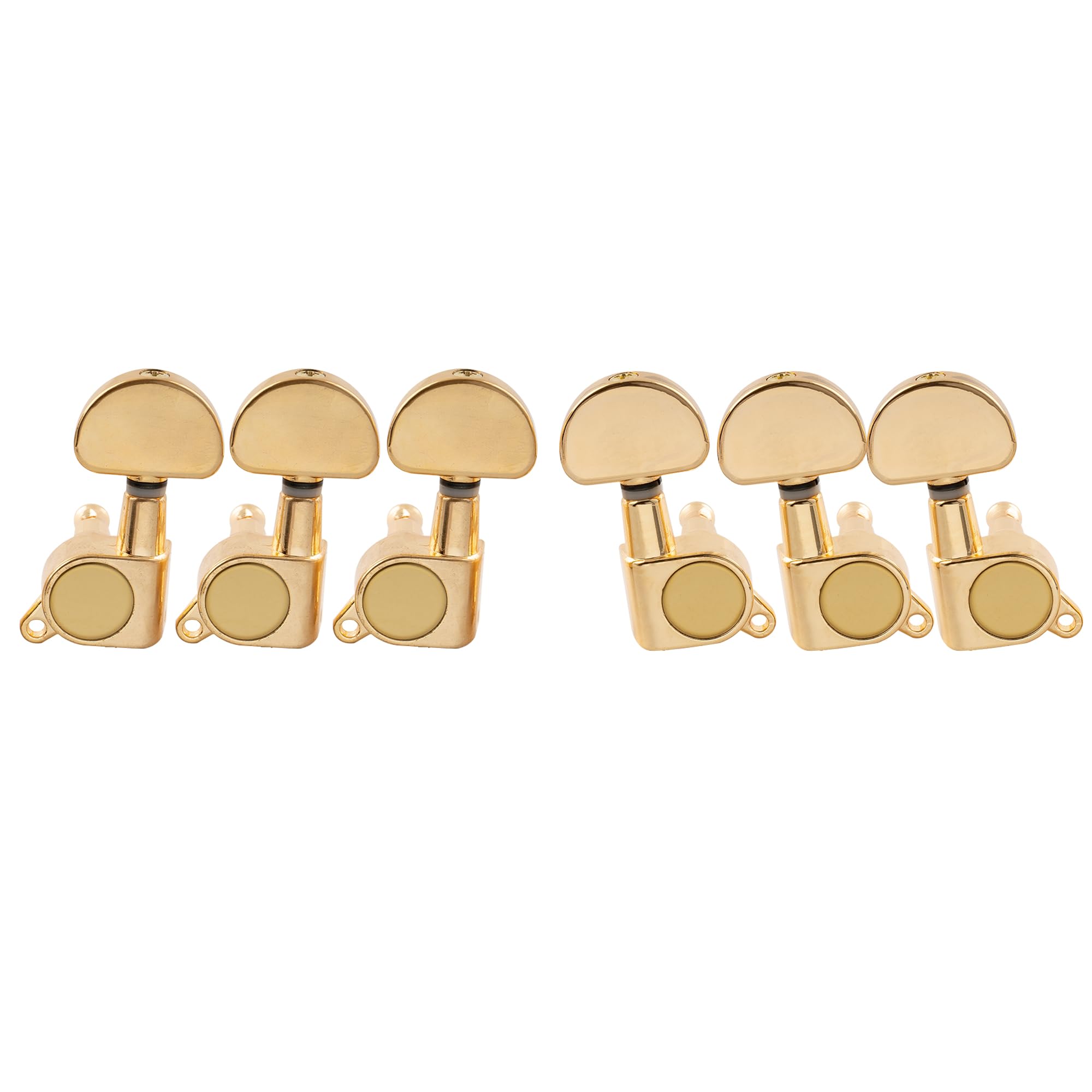 Базовые гитарные тюнеры Musiclily для кнопочных гитар L3+R3 LP/SG (электрогитары/акустические гитары), золотистые/полумесяцевидные.