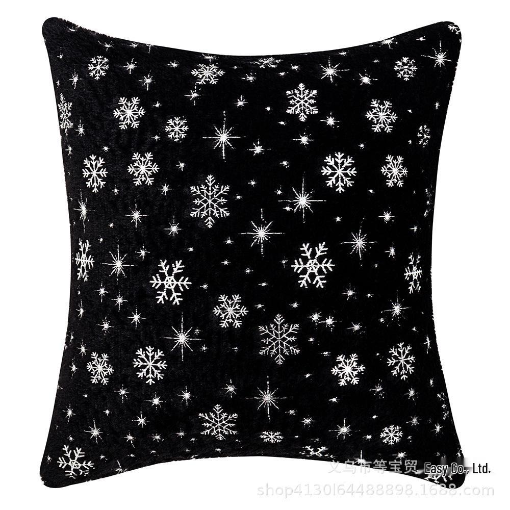 Nordic Style Plush Silver Snowflake Cushion Cover - Festive Home & Bedroom Decor Pillow