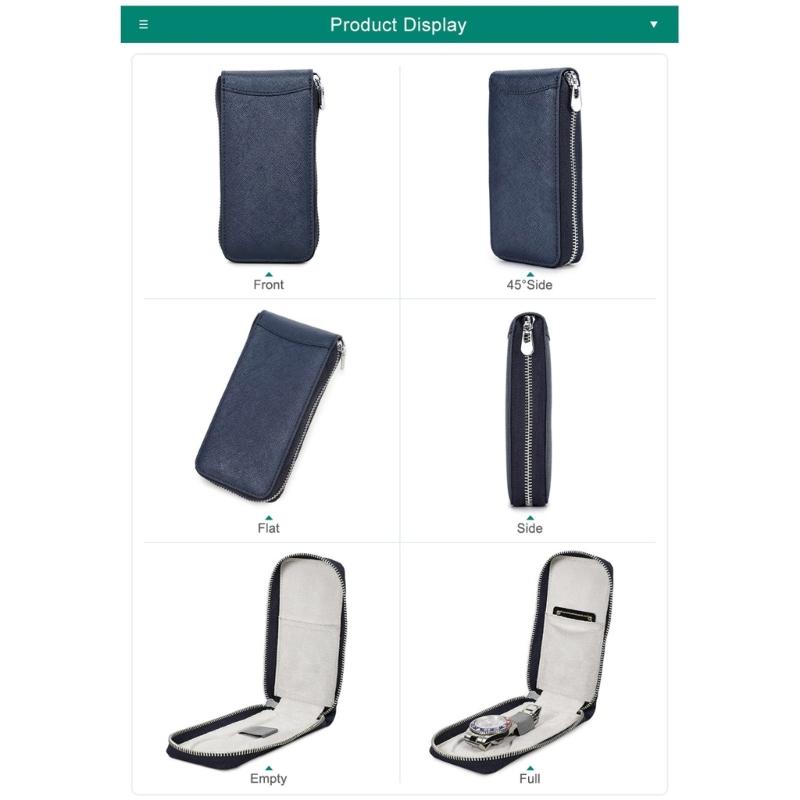 Genuine Leather Storage Case Portable Travel Watch Cases Handmade Portable Jewelry Accessory Organizer Box for Men Women