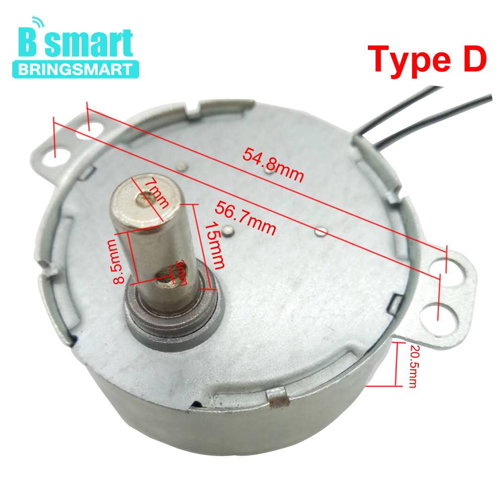 Bringsmart Mini DC Gear Motor JS-50(B) 12Volt BLDC Synchronous Motor DC 5-24V Brushless DC Motor 50Hz 0.9-60rpm 24V Customized