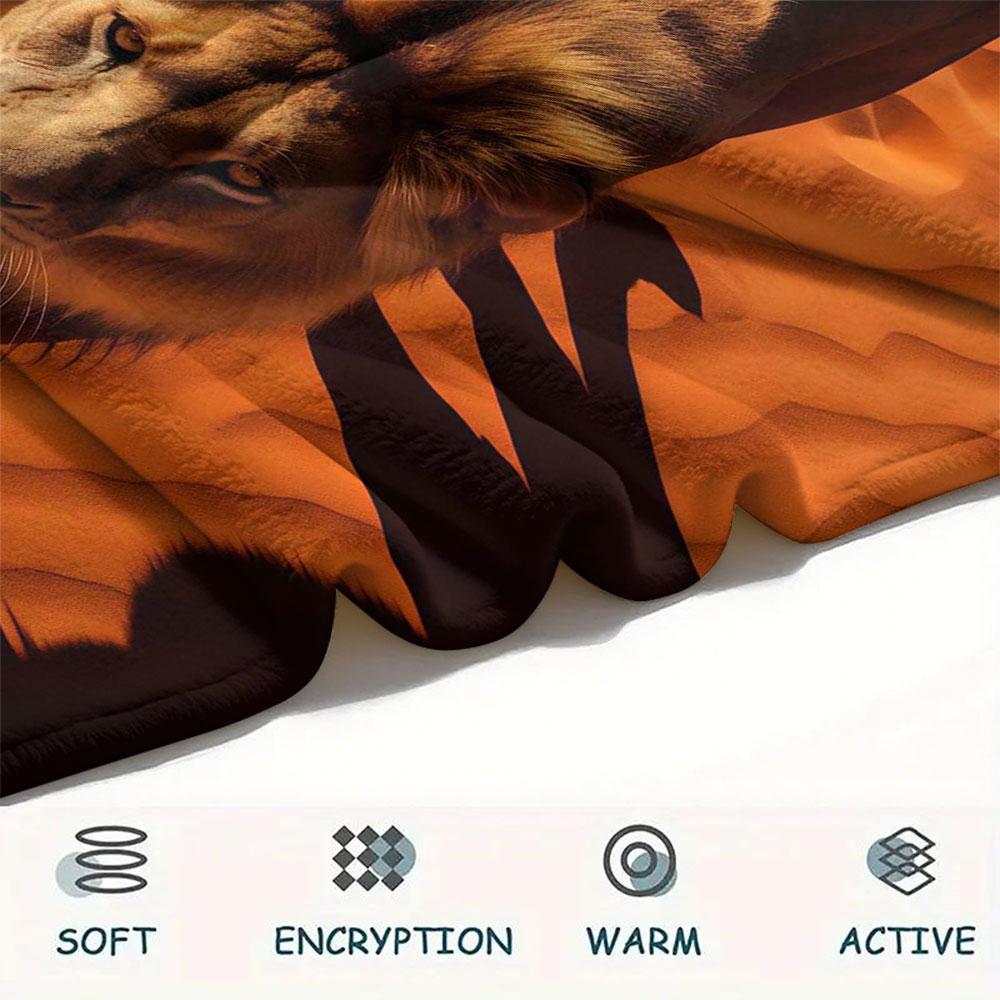 1Pc DuneBeasts Print Flannel Blanket, High quality Comfortable for All Seasons, Home Decor, Warmth and Comfort, Perfect for Christmas Gifts