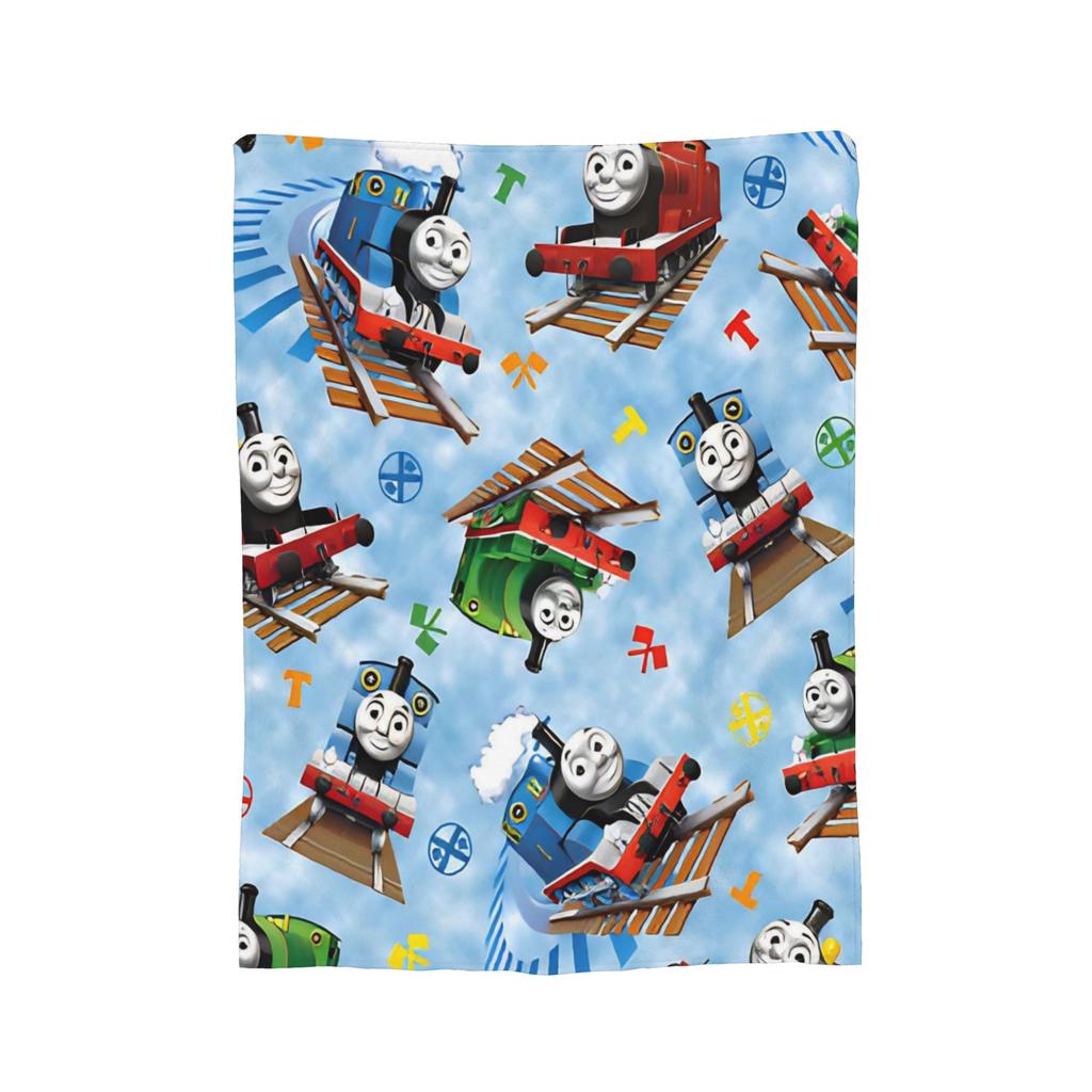 Super Soft T-thomas and Friends Throw Blanket Premium Fleece Flannel Lightweight Bed Blanket Super Cozy Blankets All Season Use