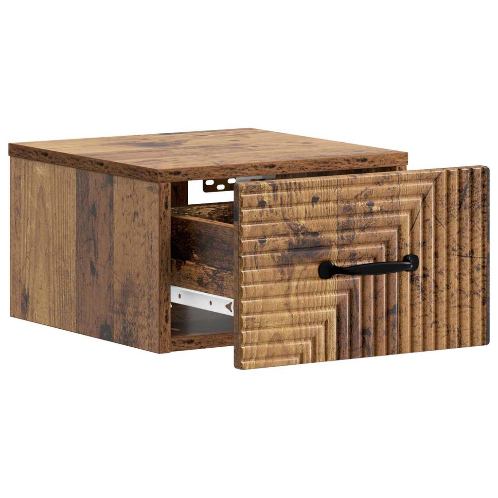 Wall Mounted Nightstand 2 pcs Reclaimed Wood Look 34.5 x 33 x 20 cm