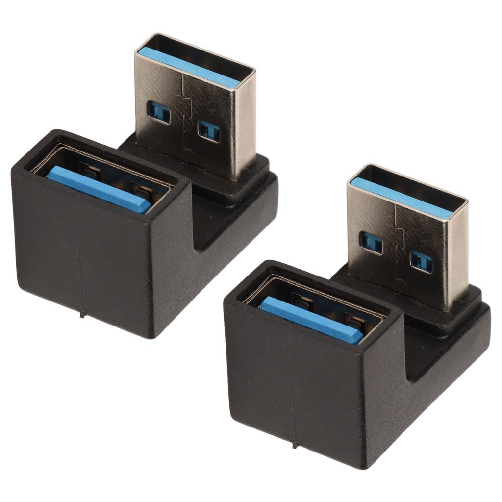 2Pcs USB3.0 Male To Female Adapter 10Gbps Transmission Aluminum Alloy Rapid Heat Dissipation USB3.0 Adapter
