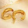 Fashion Gold Color Matte Brushed Hoop Earring for Women Girls Vintage Metal C-shape Circle Round Earrings Jewelry 2025 Trendy