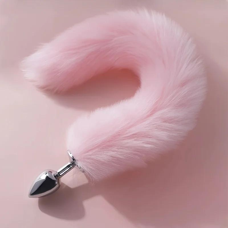 Mini Anal Plug with Fox Tail for Butt Plugging, SM Sex Toys and Punishment Tools for Adult Discipline