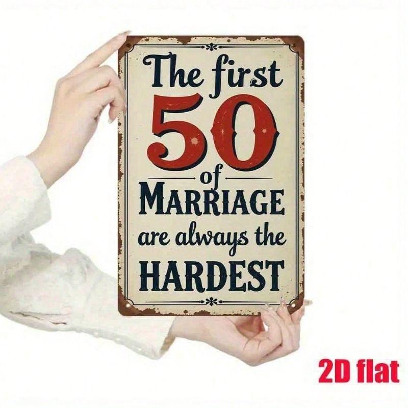 

Vintage Metal Wall Art Sign, 50th Wedding Anniversary Gift, Home Decoration