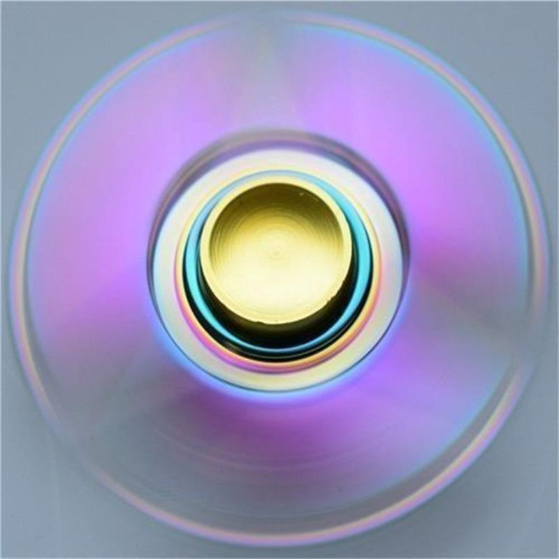 Luxurious Rainbow Alloy Fidget Hand Spinner For Stress Relief And Focus Enhancement
