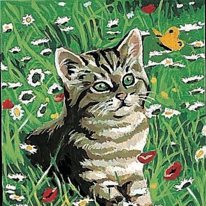 Canvas Kit 18 X 14 Cm Margot Canvas Model Cat In the Field