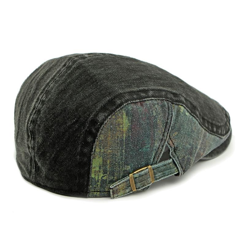 Vintage Beret Men's Denim Peaked Cap British Progressive Cap Paintwoman's Cap