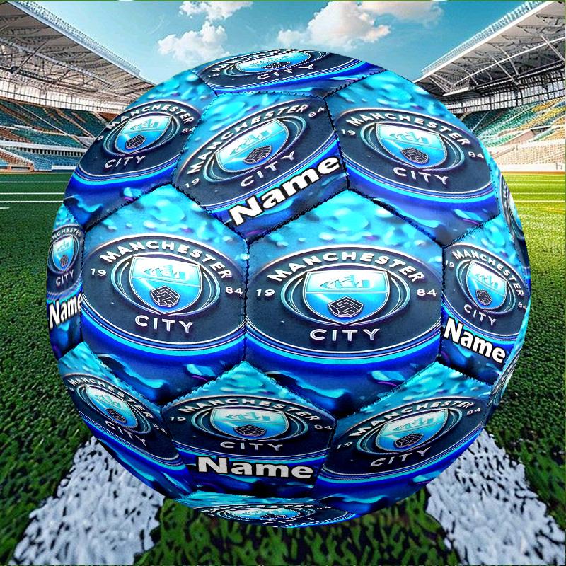 Individueller Name Personalisierter Manchester City FC-A Druck Größe 5 Fußball Training & Spiel Fußball, für Team, Kicken, Geschenk für Fußball-Enthusiasten