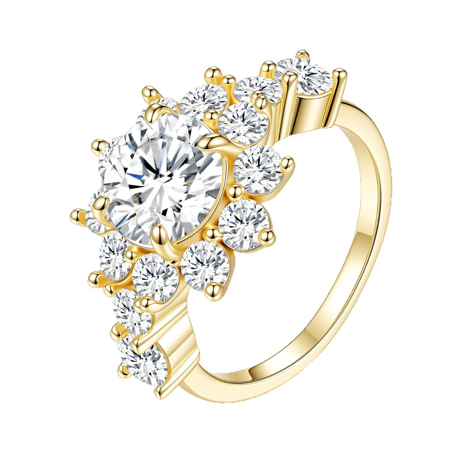 Wreath Inlaid Moissanite Ring Snowflake Design Luxury S925 Silver Engagement Ring for Women Nickel-Free Hot Sale Europe America 5